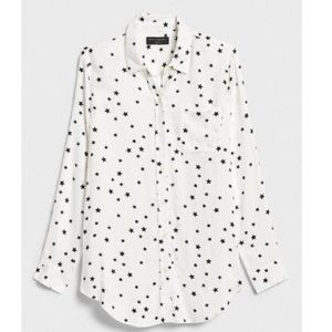 Banana Republic Star Print Button Down Blouse